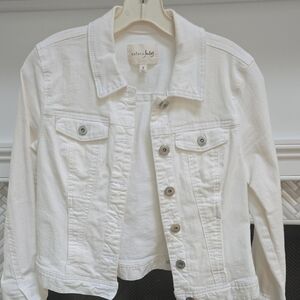 Maison Jules White Denim Jacket - Women’s Button-Up Jean Jacket, Size Small